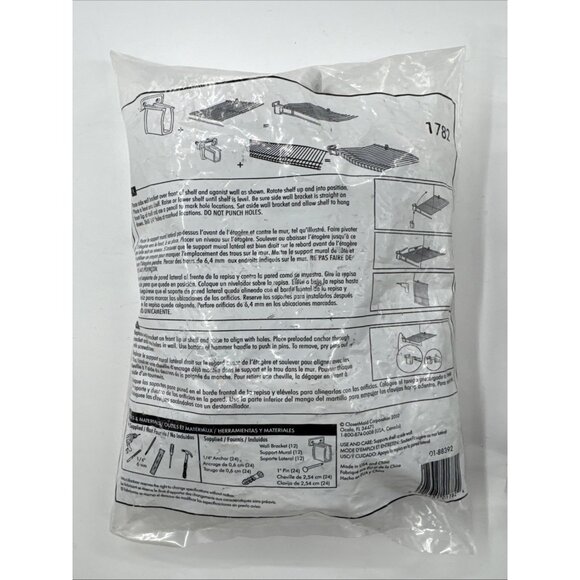 CLOSETMAID Side Wall Brackets 12 Pack 1782 With Mounting Hardware Drywall NEW - Picture 2 of 7